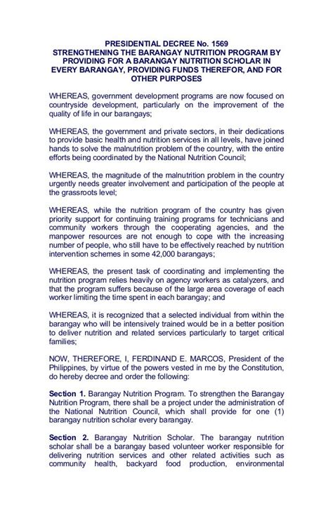 Presidential Decree No. 1563 : PRESIDENTIAL DECREES .